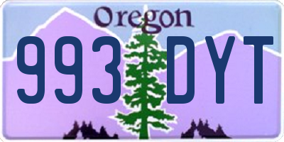 OR license plate 993DYT