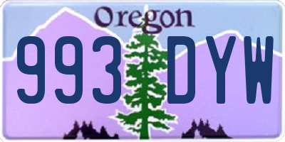 OR license plate 993DYW