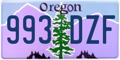 OR license plate 993DZF