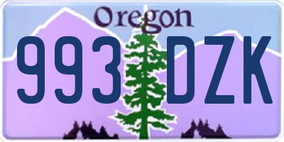 OR license plate 993DZK