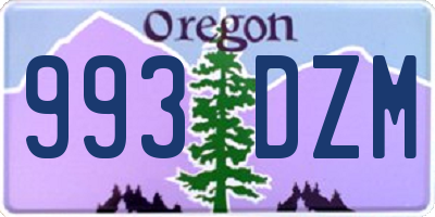 OR license plate 993DZM