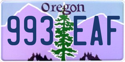 OR license plate 993EAF