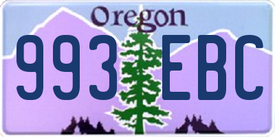 OR license plate 993EBC