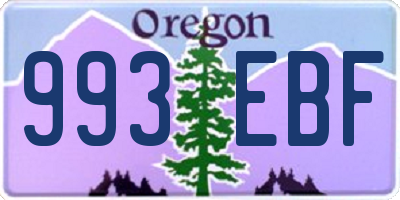 OR license plate 993EBF