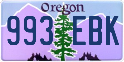 OR license plate 993EBK