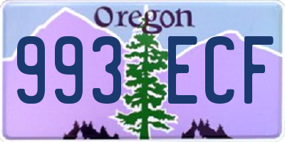 OR license plate 993ECF