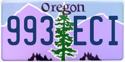 OR license plate 993ECI