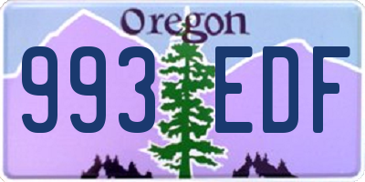 OR license plate 993EDF