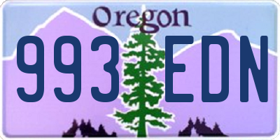 OR license plate 993EDN