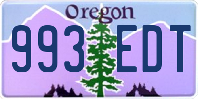 OR license plate 993EDT