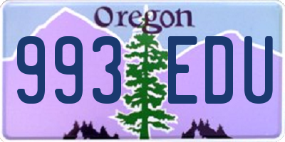 OR license plate 993EDU