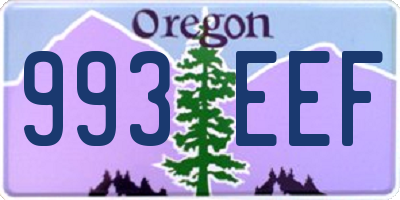 OR license plate 993EEF