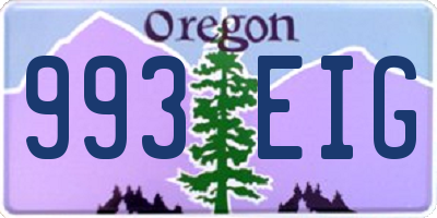 OR license plate 993EIG