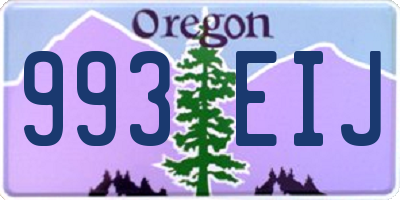 OR license plate 993EIJ