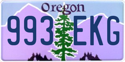 OR license plate 993EKG