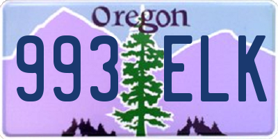 OR license plate 993ELK