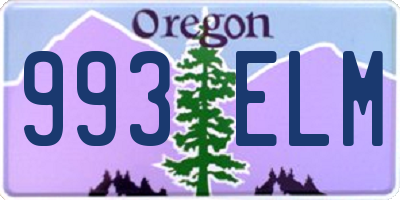 OR license plate 993ELM