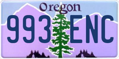 OR license plate 993ENC