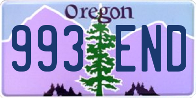 OR license plate 993END