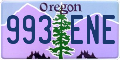 OR license plate 993ENE