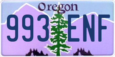 OR license plate 993ENF