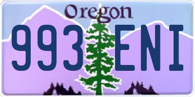 OR license plate 993ENI