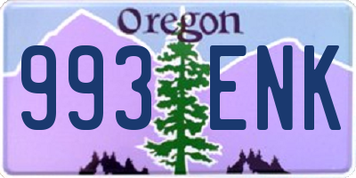 OR license plate 993ENK