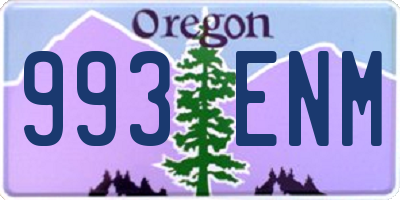 OR license plate 993ENM