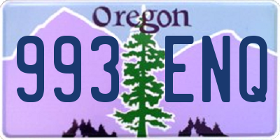OR license plate 993ENQ