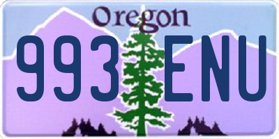 OR license plate 993ENU