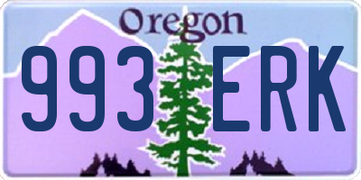 OR license plate 993ERK