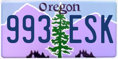 OR license plate 993ESK