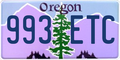 OR license plate 993ETC