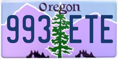 OR license plate 993ETE