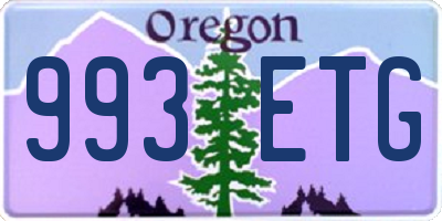 OR license plate 993ETG