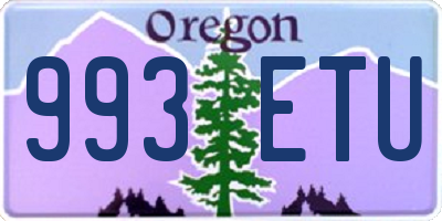 OR license plate 993ETU