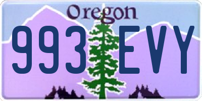 OR license plate 993EVY
