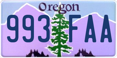 OR license plate 993FAA
