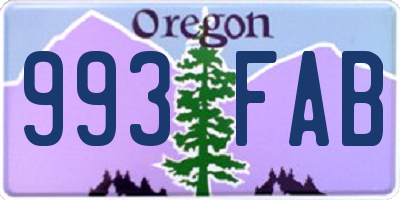 OR license plate 993FAB