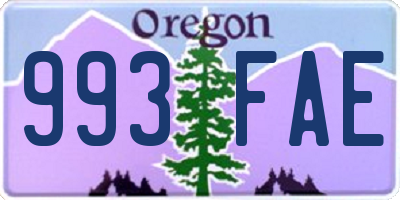 OR license plate 993FAE