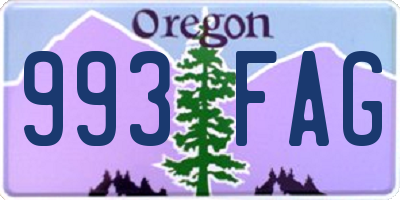 OR license plate 993FAG