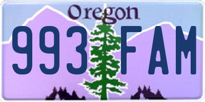 OR license plate 993FAM