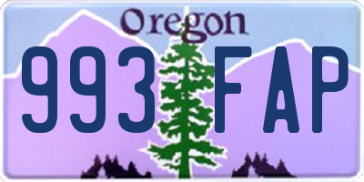 OR license plate 993FAP