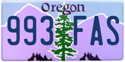 OR license plate 993FAS