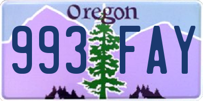 OR license plate 993FAY