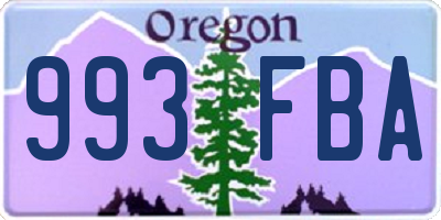 OR license plate 993FBA