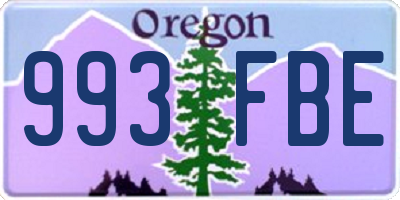 OR license plate 993FBE
