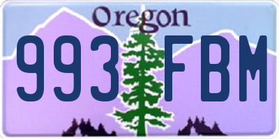 OR license plate 993FBM