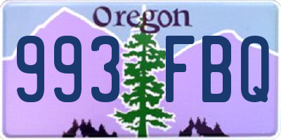 OR license plate 993FBQ