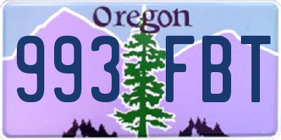 OR license plate 993FBT
